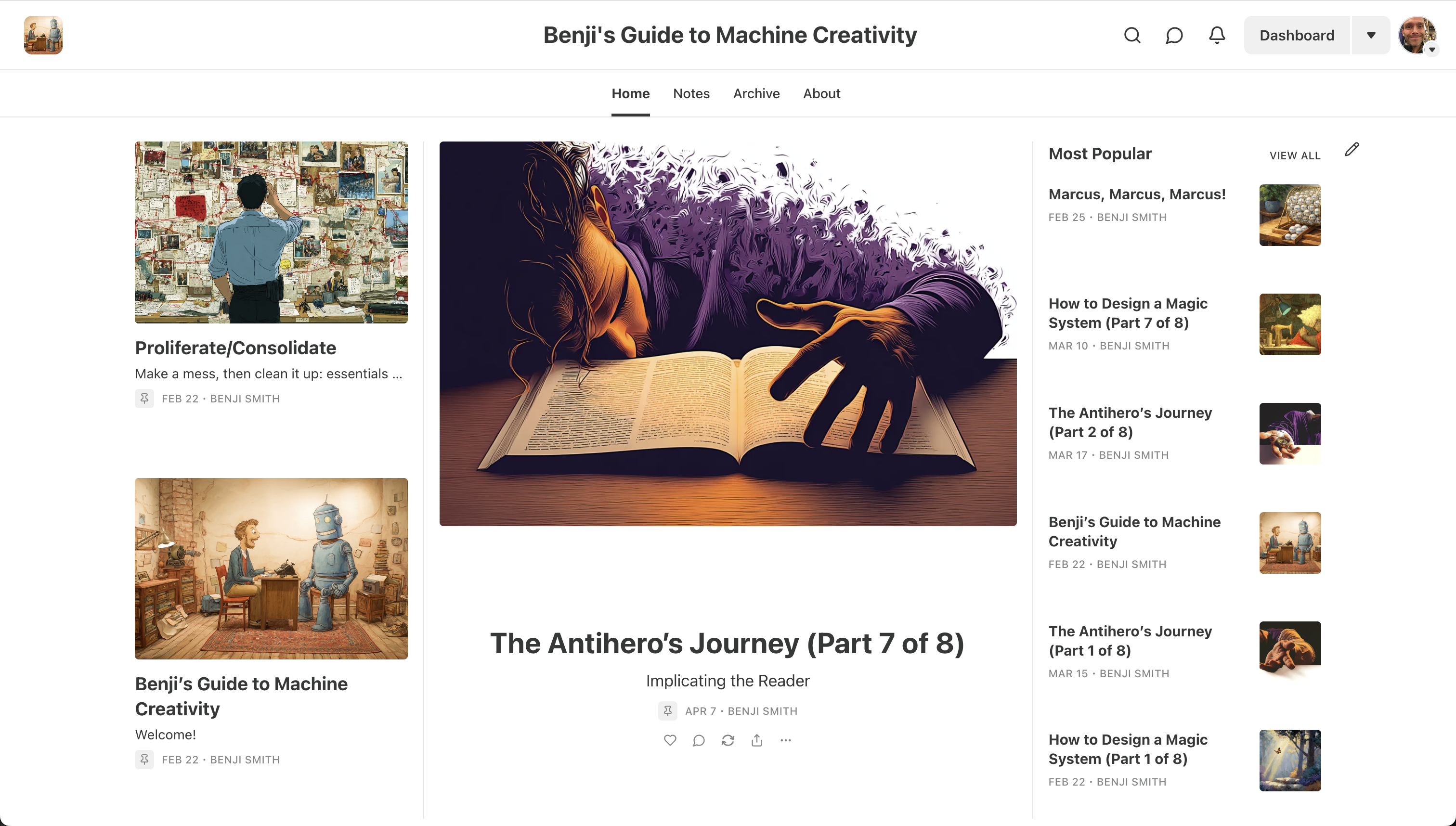 Benji’s Guide to Machine Creativity newsletter on Substack